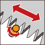 鋸刃保護ローラー