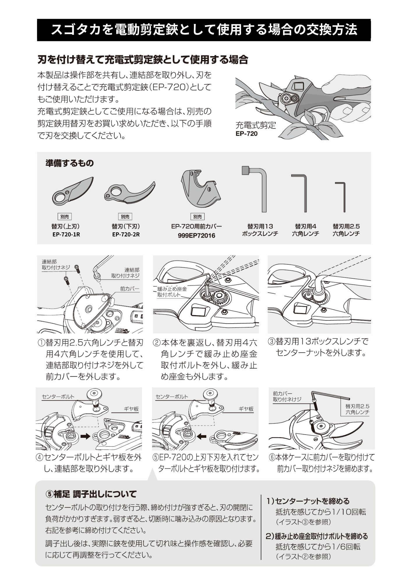 スゴタカ→電動鋏交換方法