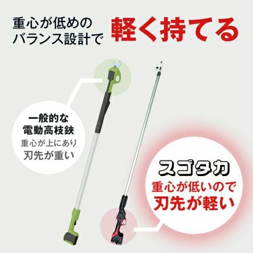 move1175さん専用 コードレス電動パイプ回転式高枝鋏スゴタカ1.2m| アルス〈公式〉園芸